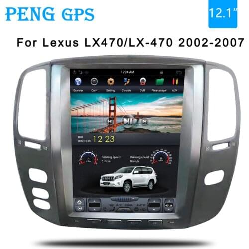 Tesla style Car GPS Navigation For Lexus LX470/LX-470 2002 2003 2004 2005 2006 2007 headunit multimedia radio no DVD player 4K
