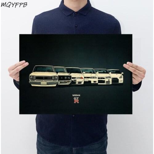 GTR car Kraft Paper Poster Wall Sticker Decorative Painting Household Goods Gift