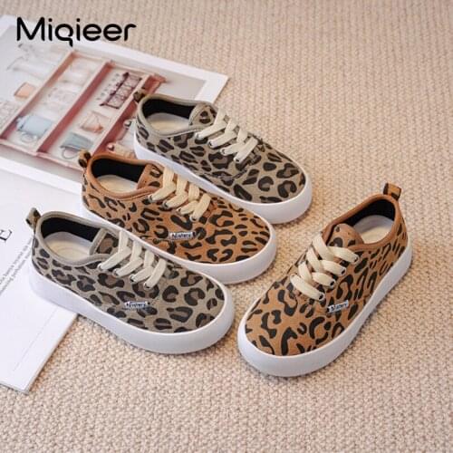 Fashion Children Leopard Canvas Shoes 2021 Spring Autumn Lightweight Casual Sneakers Soft Anti-slip Kids Shoes For Girls Boys