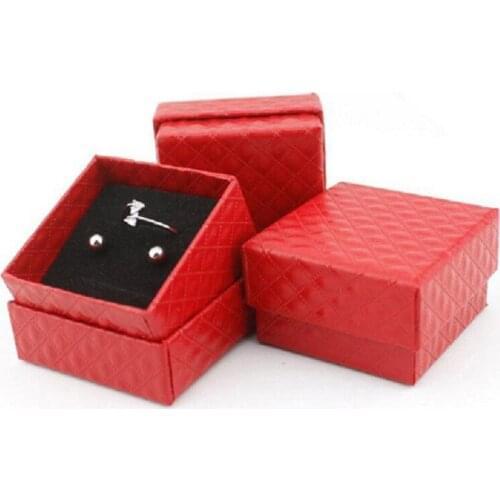 Jewery Organizer Box Rings/Earrings Storage Small Gift Box DIY craft Display Case Package Wedding/etc Sponge Diamond Patternn wh