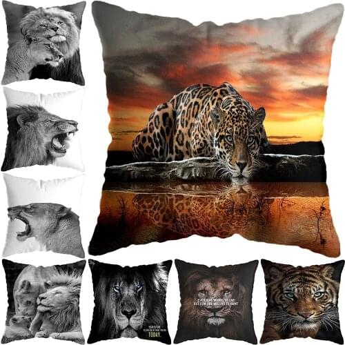 Short Plush Black White Animals Printing Bay Window Decoration Animals Pillow Cushion Cover Home Hotel Sofa Bed Cushion Cover