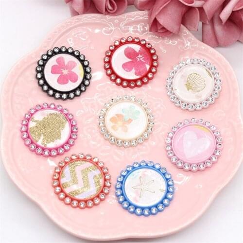 KSCRAFT Rhinestone Button Resin Bottle Cap Tray for DIY Craft Embellishments 1inch 10PCS