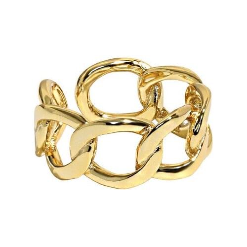 Minimalist real. Authentic 925 Sterling silver Geometric Chain Ring ADJUST jEWELRY C-ART003