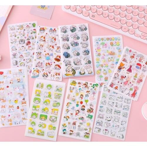 6sheets/set Sticker Set Diy Cute Stickers Ins Style Scrapbooking School Suppliers Stationery Art Supplies