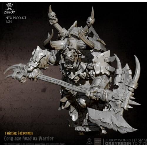 75mm Resin Figure Kits Minotaur General Axe resin model self-assembled TD-2175