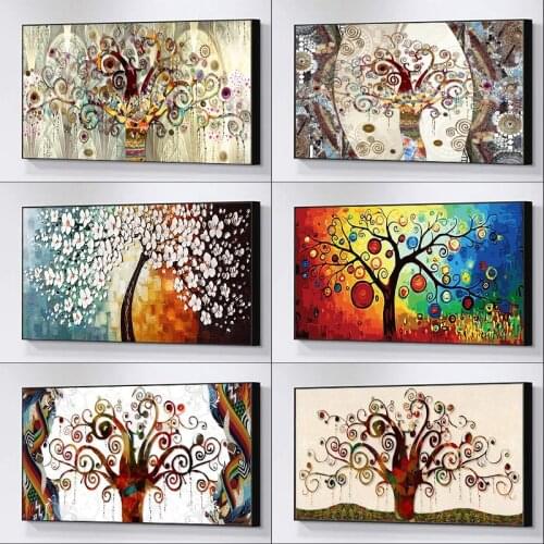 Tree of life by Gustav Klimt Landscape Wall Art Canvas Scandinavian Posters and Prints Modern Wall Art Picture for Living Room