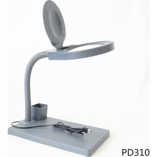 Desktop Stand Lighting Repairing Magnifying Lamp Led Industrial Parts Inspection Glass Magnifier Flexible Table Loupe 3x 8x 10x