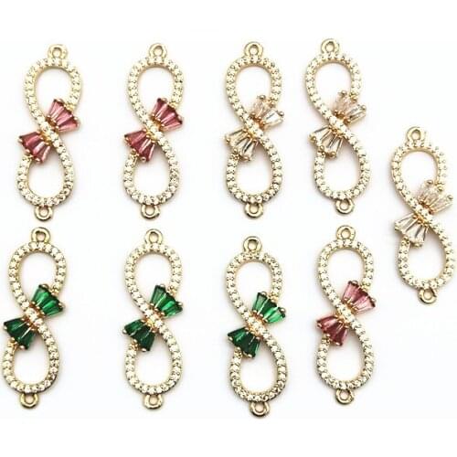 New arrival! 32x10mm 30pcs Cubic Zirconia Connector For Handmade Necklace/Earrings make DIY Parts,Jewelry Accessories Findings