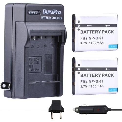 NP-BK1 1000mAh NP-BK1 Battery +Single Charger for Sony DSC-S750 S780 S950 S980 W180 W190 W370