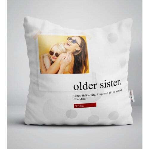 Personalized Photo Older Sister Pillow