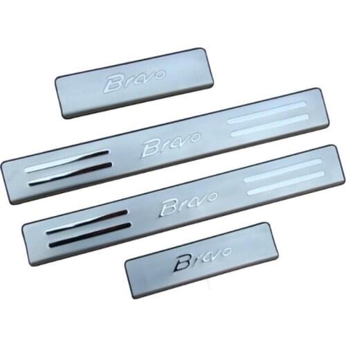 Door Sill Strip for 2007-2019 Fiat Bravo Stainless Steel Scuff Plates Welcome Pedal Car Stickers Auto Accessories 4pcs