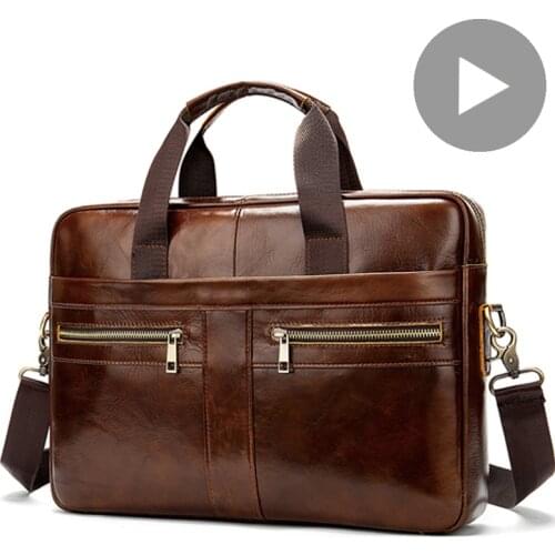 Genuine Leather Business Messenger Women Men Bag Tote Briefcase For Documents A4 Shoulder Handbag Male Female Laptop Brief Case