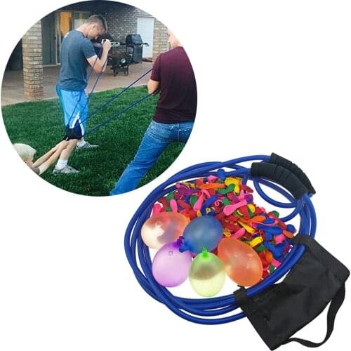 Funny 3 Person Water Balloon Launcher Catapult Slingshot with 100pcs Balloon for Kids Adult Outdoor Game Water Balloon Fight Toy