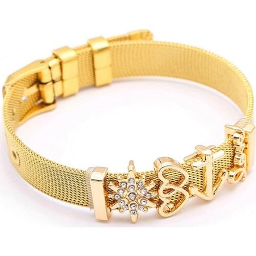 Hot Sale Silver Color 10mm Stainless Steel Mesh Bracelet Fits Charm Brand Bracelet For Women Party Jewelry Gift