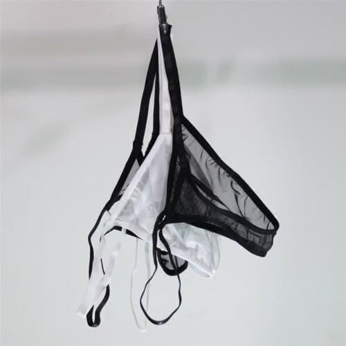 Lingerie Femme Sexy Panties Low Waist Tangas Mujer Ice Silk G String Transparent Thongs Women Micro Mini Erotic G-Strings
