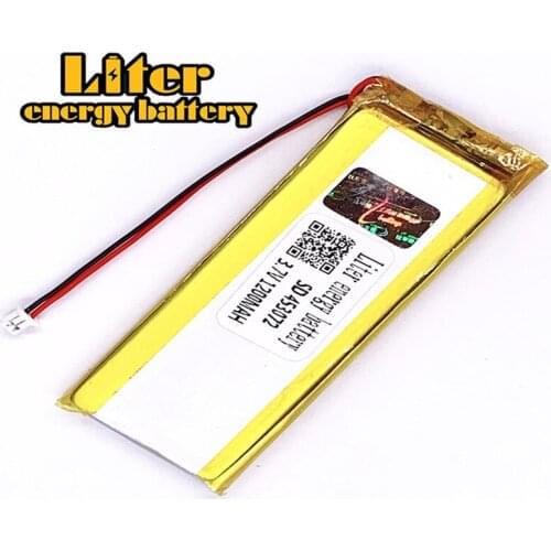 1.25MM 2pin connector 3.7 V 453072 1200mah e-books GPS PDA Car recorder polymer li-ion rechargeable battery lipo battery