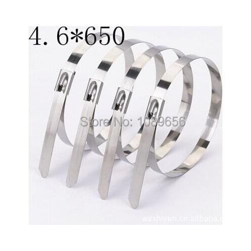 100PCS 4.6*650 mm stainless steel zip CABLE TIES LOCK TIE WRAP