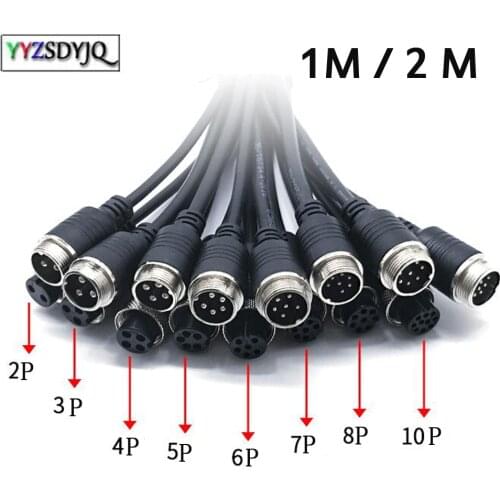 2P 3P 4P 5P 6P 7P 8P 9P 10P M16 Car Aviation Male Head and Tail Cable Waterproof Cable For Car Camera