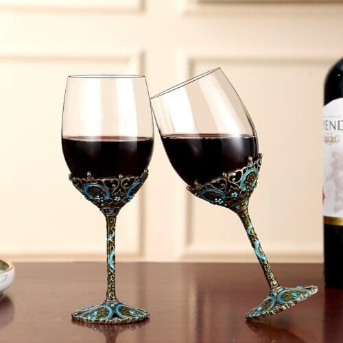 350ml Drinking Glasses Wine Glasses Goblet Metal Glass Decanter Set Glasses of Wine Separator Barware