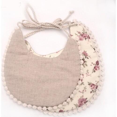 38 Types Double-deck Infant Baby Girl Boy Bib Kid Toddler Dinner Feeding Tassel Cotton Linen Burp Cloths Saliva towel