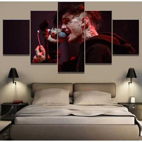 5 Pieces HD Printing Lil Peep Music Art Canvas Painting Wall Modular Figure Poster Pictures Modern Home Living Room Decoration