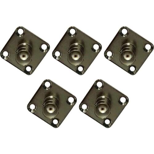 5Pcs TNC Connector TNC-50KF Flange Mount Square Plate Fixed Coaxial Connector Q9-KF Female Connector Adapter