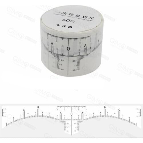 50Pcs/roller Disposable Sticker Eyebrow Ruler Microblading Measuring Tools for eyebrow makeup accessories