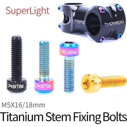 6Pcs Titanium Alloy Plated Screws Bolts Bicycle Bike Fixed Stem Bolts Screw Accessory For MTB Bike Bicycle Stem Bike Handlebar