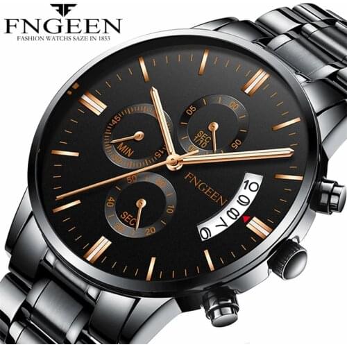Fashion Black Relogio Masculino Luxury Brand Analog Sports Watch Quartz Clock Male Business Watch Men Casual Wrist Watches