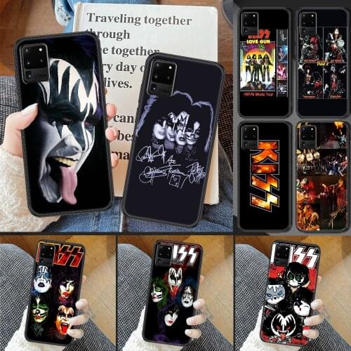 Kiss Band Rock Phone case For Samsung Galaxy Note 4 8 9 10 20 S8 S9 S10 S10E S20 Plus UITRA Ultra black luxury bumper pretty