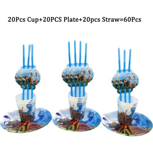 The Child Raya and The Last Dragon Party Theme Birthday Decor Supplies Tableware Blue Cups Plates Napkin Baby Shower Party Set