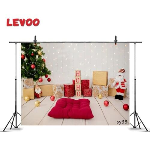 LEVOO Photography Backdrop White Christmas Santa Claus Xmas Tree Background Photographic Photo Studio Shoot Props Photophone