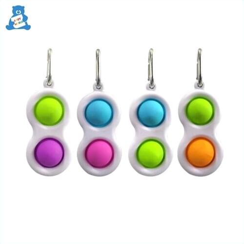 Fidget Simple Dimple Toy Mini Keychain Stress Reliever Sensory Toys for Kids Adults Early Educational Autism Special Need Toys