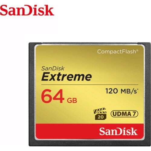 Sandisk Extreme Memory Card 128GB 64GB 32GB CF Card High Speed Flash Cards up to 120MB/s UDMA-7 VPG-20 Full HD Video for Cameras