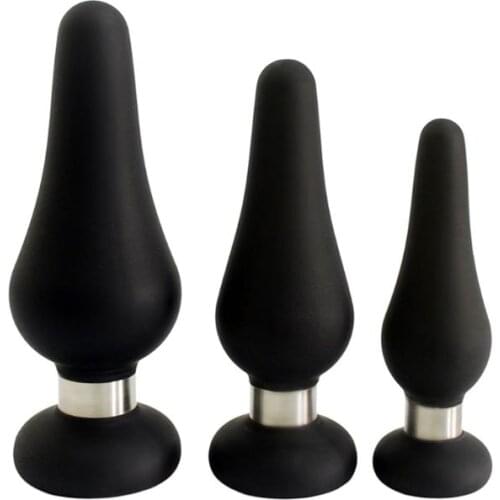 3 pcs/set Butt Plug Kit Long Term Wear Silicone Anal Plugs Training Set Sex Toys