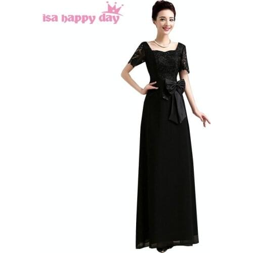 Mother of the bride lace women short sleeves womens dress evening long formal elegant 2020 black gowns dresses for weddings 2924