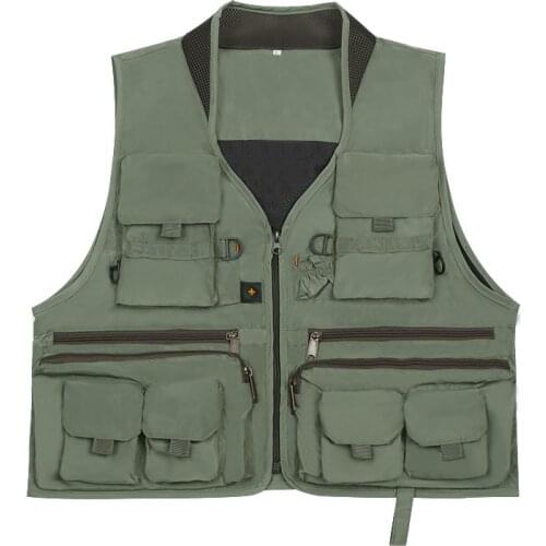 Mens Mesh Fishing Vest Photography Work Multi-Pockets Outdoors Journalists Vest Jacket Waitcoat For Outdoor Camping Hiking