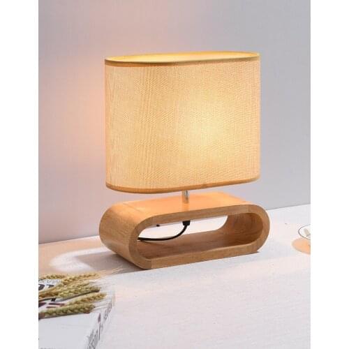 Table lamps lanterns Bedroom Decoration Modern Japanese log girl Nordic wood Study LED Lamp