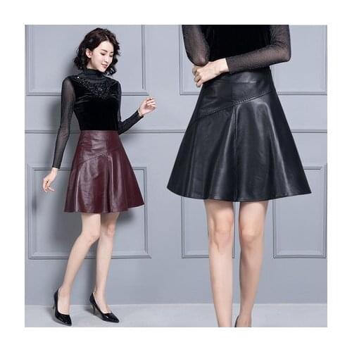 2019 New Fashion Genuine Sheep Real Leather Skirt K9