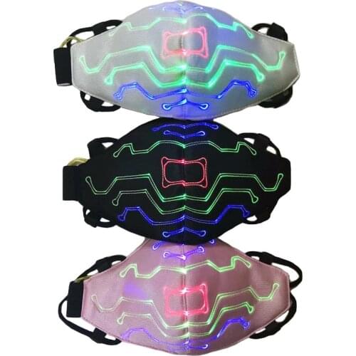 New LED Luminous Voice Controlled Luminous Seven Colors Colorful Props Party Music Flash Luminous Mask