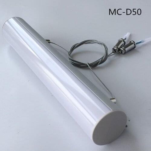 1M/2M long 50mm diameter aluminum alloy profile with milky PC cover;With steel rope;Aluminum led profile for led strips light