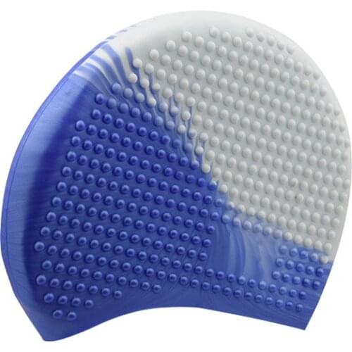 High Quality Adult Silicone Swimming Cap Printed Durable Elastic Ear Protection Breathing Game Long Hair University Swimming Cap