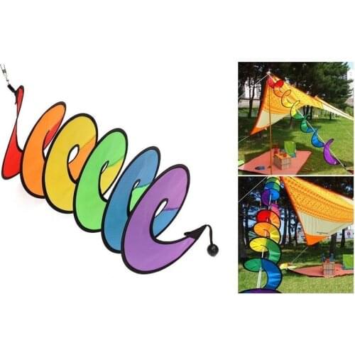 140cm Rainbow Color Camping Tent Foldable Rainbow Spiral Windmill Wind Spinner Home Garden Yard Lawn Decor Ornaments Classic Toy