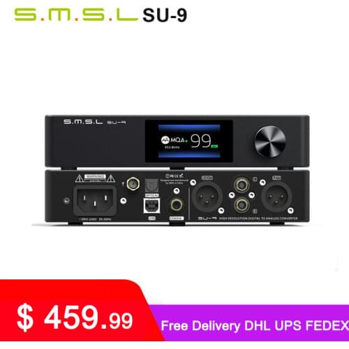 SMSL SU9 DAC MQA Full Decoder Bluetooth 5.0 ES9038Pro DAC DSD512 PCM768kHz/32Bit USB Balanced Decoder SMSL SU-9 SH-9 DA-9 SD-9