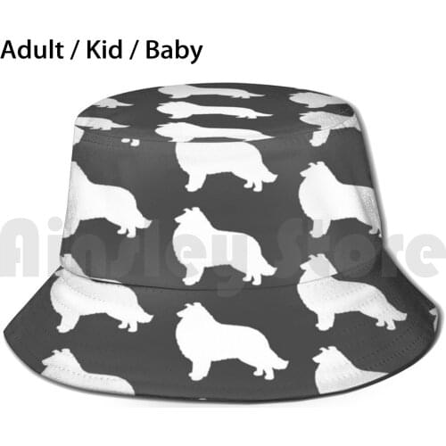 Collie Dog Breed Silhouette ( S ) Sun Hat Foldable UV Protection Collie Dog Animals Pets Silhouette Canine Dog Breed Dogs