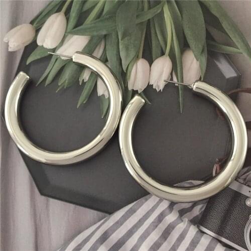 Bohemia Gold or Rhodium Color Plating 6mm Thickness Copper Hoop Earrings For Women Girl Elegant Basic Gorgeous Jewelry Accessory