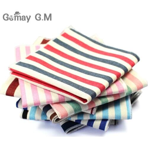 High Quality Hankerchief Scarves Vintage Linen Hankies Mens Suit Pocket Square Handkerchiefs Print Cotton Striped Hanky