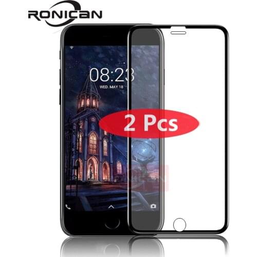 2 Pack Full Cover Tempered Glass on iPhone 7 8 Plus X Explosion-Proof Screen Protector Film For iPhone 6 6s Plus Xs MaX XR Case