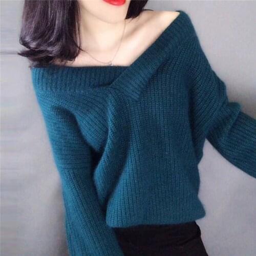 Solid Color Loose Knitwear Oversized Plus Large Size Female Woman Blouses Winter WomenS Sweaters Clothing Latest 2020 D0548