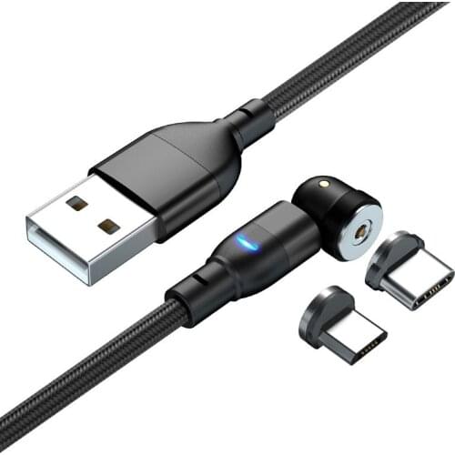 1/2M Magnetic Data Cable Fast Charging Cable Data Transmission Cable Micro USB Type-C Three Replaceable Magnetic Charging Head